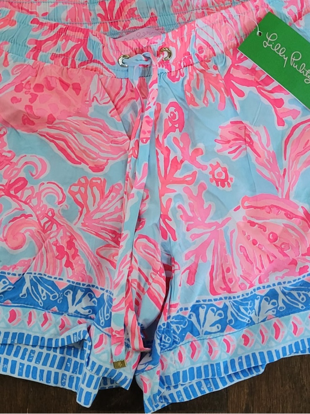 Lilly Pulitzer Katia Shorts Shell We Dance Engineered Seasalt Blue Size S-NWT - Picture 6 of 7